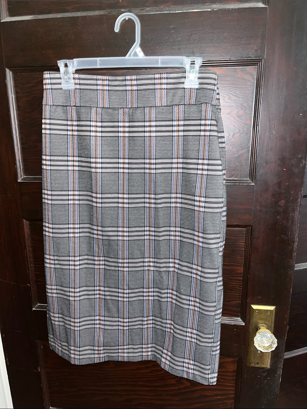 Nine West Gray Plaid Pencil Skirt